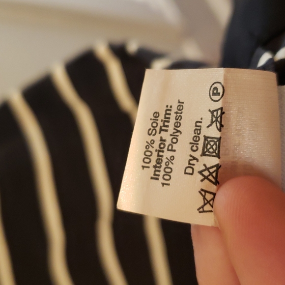 Madewell Silk Tailored Tee in Black and White Stripe | Size XS - Picture 9 of 11